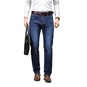 Business Gentleman Slim Fit Straight Leg Casual lange Hosen Mid Taille Stretch Business Herren Jeans