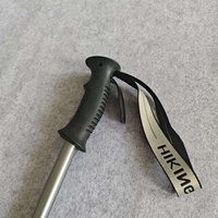 Bâton de randonnée pliable en alliage d'aluminium et plastique, pointe monocolore, verrouillage externe, accessoires inclus, universel pour le camping en plein air
