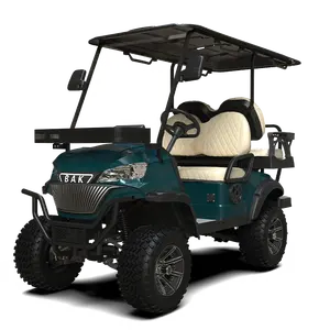 Bluish Green 4 Seater Street Legal Buggy Golf Cart Electric With Led Front Combination Lights