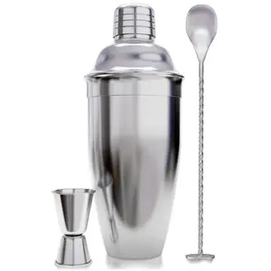 3 PCS 6 PCS hot selling bar accessories Stainless Steel Cocktail Shakers Set custom logo