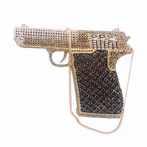 Chaliwini Mode Pistole Form Luxus Pistole Abend tasche für Frauen Diamond Party Geldbörsen Männliche Hochzeit Braut Formale Clutch Brieftasche