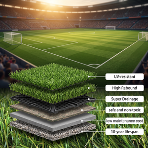 Gazon artificiel certifié <span class=keywords><strong>FIFA</strong></span> 30/40/50/60 mm, gazon artificiel approuvé pour le football et le soccer pour les terrains de sport - Product Image 5
