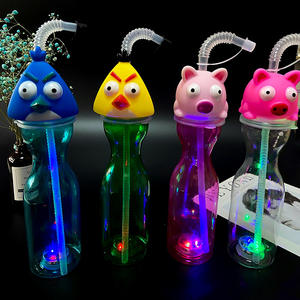 Dessin animé mignon Animal LED couleur claire jus de fruit bouteille d'eau en <span class=keywords><strong>plastique</strong></span> PET boisson cour tasse <span class=keywords><strong>fou</strong></span> boire LED enfants fête - Product Image 3