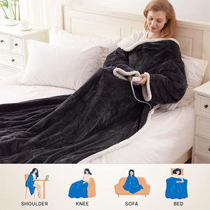 <span class=keywords><strong>Manta</strong></span> Poncho con Capucha y Mangas, Portátil, Calefactable, con Batería Recargable, Tamaño Completo - Product Image 6