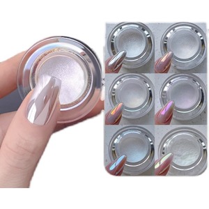 Nouvelle Poudre Scintillante Effet Miroir Argent Clair 0,2g Super Lumineuse 6 Couleurs Pigment Magnétique pour Nail Art Manucure - Product Image 3