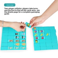 Permainan Rantai Balok Domino Berbentuk Kotak Balok Buah Mainan Kayu Edukatif untuk Anak Usia 4-6 Tahun Puzzle Hewan 40-Piece