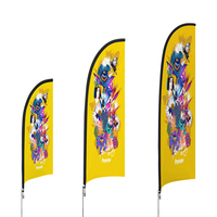 Kit de mât de drapeau à plumes et piquet de sol, prix d'usine, vente de jardin, 11 pieds, kit de mât de drapeau publicitaire pour enseigne commerciale, pour jardin