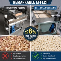 Machine industrielle de décorticage d'arachides torréfiées à sec en acier inoxydable 250 kg/h, taux de décorticage de 96 %, machine automatique de suppression de la peau des arachides