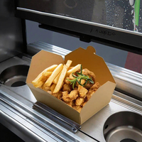 Boîte à lunch jetable pour emporter, en papier kraft avec laminage mat éponge, capacité 24-96 oz, pour restaurants et usage domestique