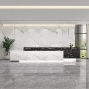 Moderno tavolo da ricevimento in marmo di colore bianco per edifici per uffici mobili di Design di lusso per il mercato alberghiero - Product Image 1