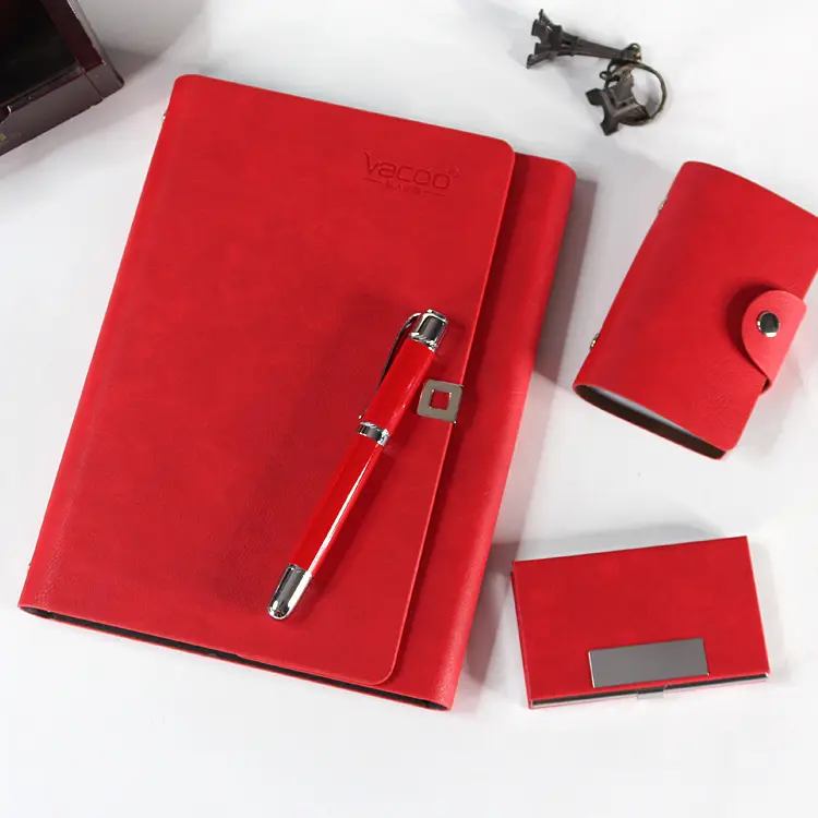 Promotion Wholesale Giveaway Leather Promotion Item Business Corporate Novelty Gift Set With Pen And Card Case