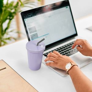 Gobelet réutilisable en PLA 350ml/420ml, écologique, biodégradable, tasse à café anti-fuite, portable, pour voiture, voyage, avec logo personnalisé - Product Image 4
