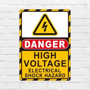 Hava koşullarına dayanıklı paslanmaz alüminyum yüksek voltaj işareti tehlike elektrik çarpması tehlikesi uyarı işareti yüksek görünürlük elektrik işareti - Product Image 5