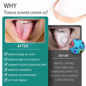 Il raschietto per lingua di rame OEM per adulti 100% rame puro naturalmente antimicrobico bandisce l'alito cattivo e mantiene l'igiene orale - Product Image 3