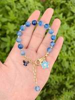 Bracelet en perles de verre violettes réglable avec breloques Vierge Marie en cuivre, bijoux multicolores pour femmes, vente en gros