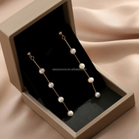 RE4879 boucles d'oreilles en perles d'eau douce naturelles pour femmes, bijoux de fête élégants