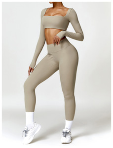 Custom Hip Lifting Yoga Pants Tummy Tucking High Waisted Fitness Pants for <strong>Women</strong> Outdoor Running Sports Bottoms <strong>Khaki</strong> <strong>Legging</strong> - Product Image 3