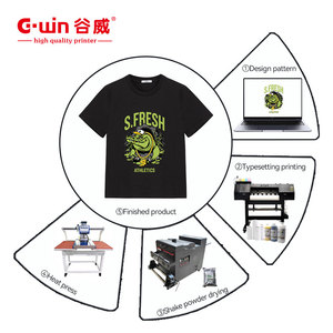 เครื่องพิมพ์อิงค์เจ็ทแบบหัวเดียวอัตโนมัติขนาด 60 ซม. สำหรับพิมพ์เสื้อยืด ใช้หมึกอีโค-โซลเวนท์ เหมาะสำหรับใช้ในบ้าน ไอเดียใหม่สำหรับธุรกิจขนาดเล็ก - Product Image 1