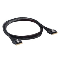 Cable Adaptador MEO Slim SAS de Alta Velocidad SFF-8654 8i con Cubierta de Nylon para Computadora (Materiales Metal/Plástico/Nylon)