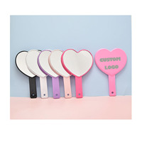Miroir de maquillage Mauri coeur ventilateur de voyage portable multifonctionnel rose miroir cosmétique portable portable