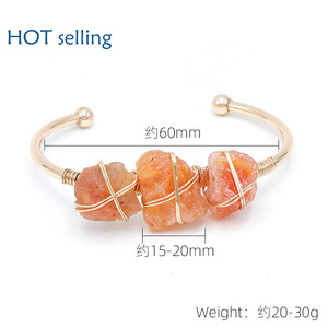 สร้อยข้อมือหยกธรรมชาติทำจากโลหะหินอาเกตคริสตัลธรรมชาติ - Product Image 5