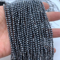 Terahertz — perles rondes brillantes en pierre naturelle pour la fabrication de bijoux, colliers et bracelets, vente en gros, livraison gratuite