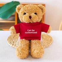 Ours en peluche personnalisé en coton PP, jouets en peluche, MOQ, mignon, doux, en tissu, personnalisable, promotionnel, en gros, avec logo
