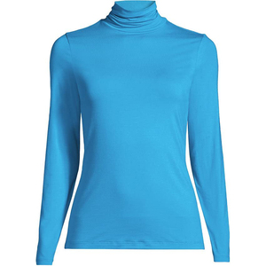 <span class=keywords><strong>T</strong></span>-<span class=keywords><strong>Shirt</strong></span> à col roulé 56% coton 38% rayonne et 6% Spandex Jersey respirant et doux pour femmes - Product Image 1