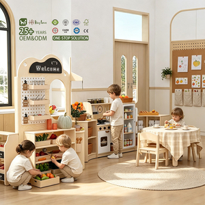 Hikeylove <span class=keywords><strong>Casetta</strong></span> Gioco in Legno per Bambini, Parco Giochi Interno a Tema Città con Supermercato, per Asilo Nido - Product Image 1