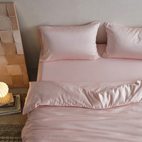 Parure de lit en lyocell de bambou pour hôtel, drap plat, housse de couette et 2 taies d'oreiller, certifiée OEKO-TEX, 300 fils/cm², tailles Queen et King