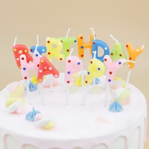 Juego de velas de feliz cumpleaños, diseño de Arte, Color, ventilador, soplado, para pastel