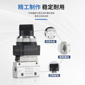 Vanne pneumatique à commande pneumatique à deux positions et à deux voies MOV-01-02, une entrée, une sortie, commande directionnelle mécanique, vannes de commande - Product Image 1