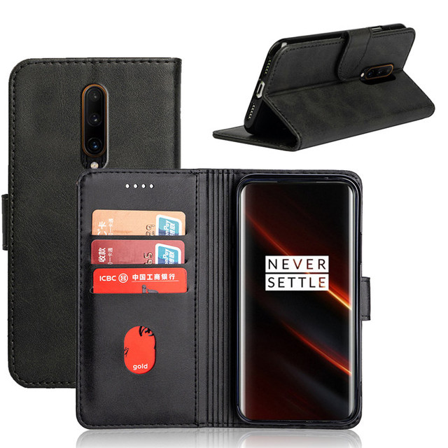 Magnetic Leather Flip Cover Soft TPU Leather Wallet case for OnePlus 7T Pro Mclaren Edition