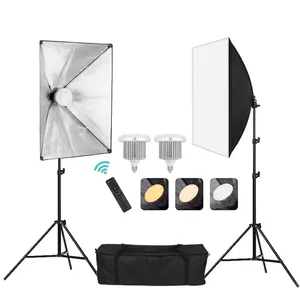 2 uds E27 Socket bombilla foto retratos Shooting Box Softbox fotografía Kit de iluminación sistema Equipo de Estudio