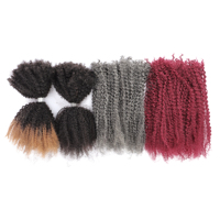 Mèches de tressage bohèmes en cheveux humains brésiliens Remy, couleur sel et poivre, 18 pouces, extension afro crépue en vrac