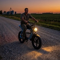 Vélo électrique tout-terrain robuste à pneus larges avec longue banquette, vélo électrique durable pour l'inspection des terres agricoles