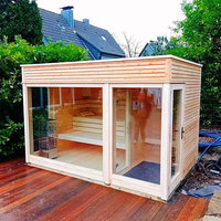 Al Aire Libre 2-4 personas de leña Bañera de hidromasaje Vapor Cubo de cedro rojo Sauna