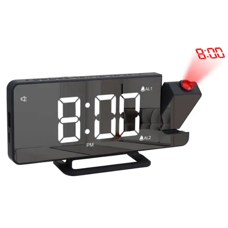 トップセラー2022プロジェクション目覚まし時計LEDデジタルミラー時計自動感光性デスク & テーブル時計