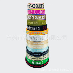 Cinta de jacquard de imitación de nailon brillante Hengda de 1 mm, con patrón de letras de 1-10 cm, para cinturones, bolsos, zapatos y sombreros. - Product Image 3