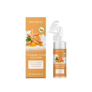 WEST MONTH Etiqueta privada Limpieza profunda Hidratante Refrescante Limón Aloe Vera Limpiador de espuma de cúrcuma - Product Image 1