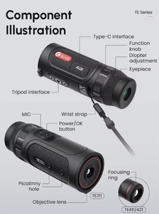 Hướng dẫn ngoài trời te211 nhỏ gọn 228g mini cầm tay 256x192 12μm netd 30mk nhiệt tầm nhìn ban đêm một mắt săn bắn một mắt phạm vi - Product Image 2