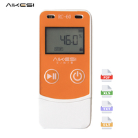 Registrador de Datos de Temperatura y Humedad USB de Plástico RC-60 OEM/ODM con Batería de Litio para Transporte en Cadena de Frío con Pantalla PDF/CSV