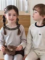 Ensemble de vêtements de nuit respirants pour enfants, 95,5% coton, 4,5% élasthanne, pyjamas confortables à manches longues, vêtements de maison, OEM personnalisé