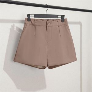Pantaloncini da donna in poliestere neri, modello estivo sottile, nuovi 2026, larghi e casual, a gamba larga, colore kaki - Product Image 1