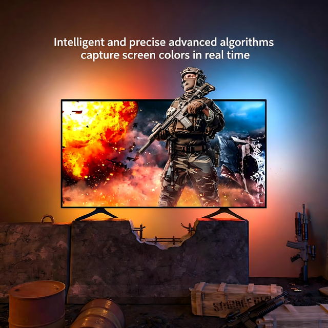USB WiFi TV Backlight Strip 5050 RGB LED Atmosphere Light APP Remote Control for 40-120 Inches TV PC Gaming Room