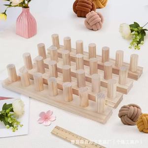 Wooden Hand Knitting Tool <b>Kit</b> For Towels Tapestries Single Head Yarn Short Ply Knitting <b>Diy</b> Home Decoration Natural Wood Color - Product Image 2