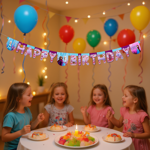 Guirnalda de Papel de Feliz Cumpleaños Frozen de 2 Metros, Decoración para Fiestas, 2 Piezas por Bolsa - Product Image 3