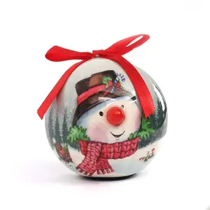 Creatieve Kerstbal Ornamenten Rode Neus Cartoon Poppen Met Lichten Schuim Bal Piepschuim Holle Papieren Bal Kerstcadeau.