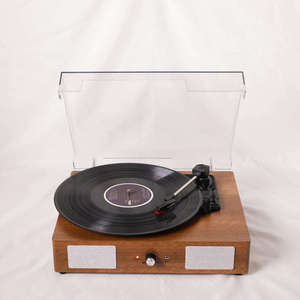 Tocadiscos de Escritorio Moderno con Cubierta Antipolvo Transparente, Radio FM USB, Conexión BT, Sistema de Música de 3 Velocidades para Sala de Estar y Dormitorio - Product Image 5