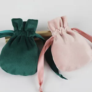 velvet makeup bag with custom printing logo packing drawstring cosmetic gift bag
